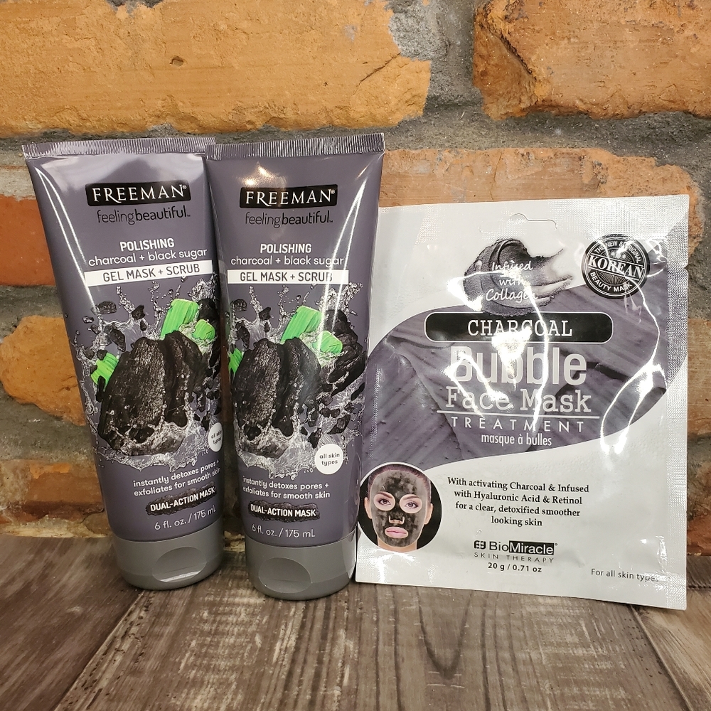 Charcoal Gel Mask Scrub & Face Mask Treatment